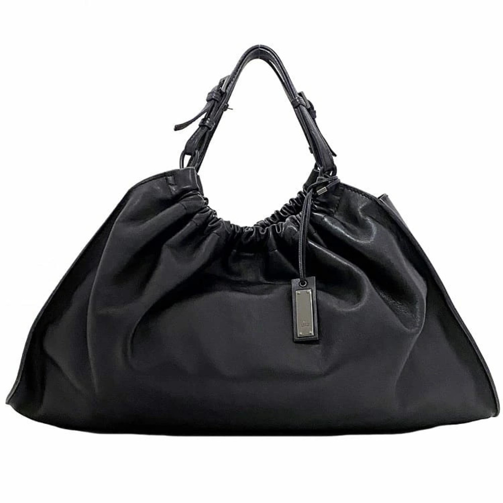 Gucci Handbag Black Silver Soft Magnetic Closure Asymmetrical Charm Bag